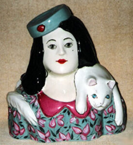 Lady with Cat Cookie Jar