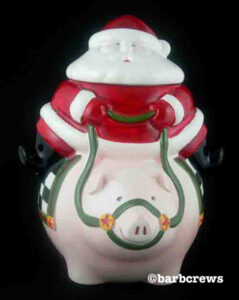 Clay Art Santa on Pig